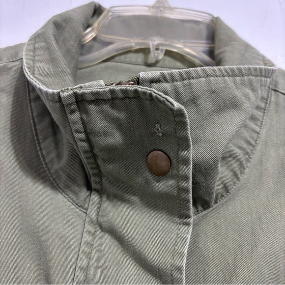 Versona Medium Women's Army Green Snap Zip Jacket Blazer Lightweight FLAW - Picture 4 of 13